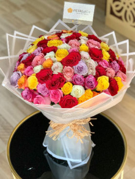 100 Mixed Roses Bouquet