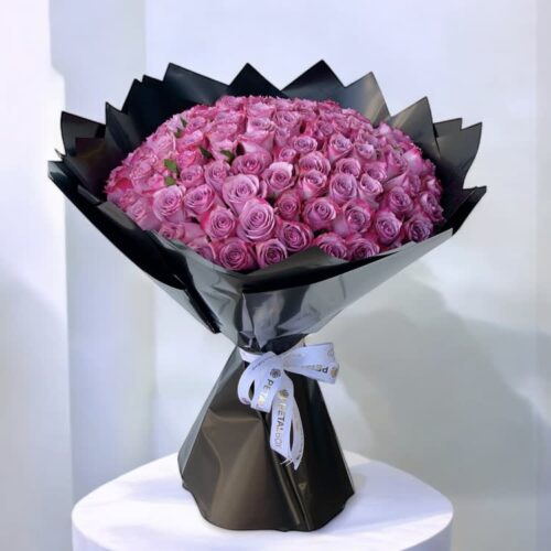 100 Purple Roses Bouquet