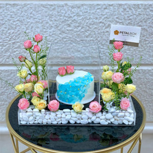 Flower-&-Cake-Arrangement
