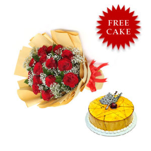 Roses-with-Caramel-Cake