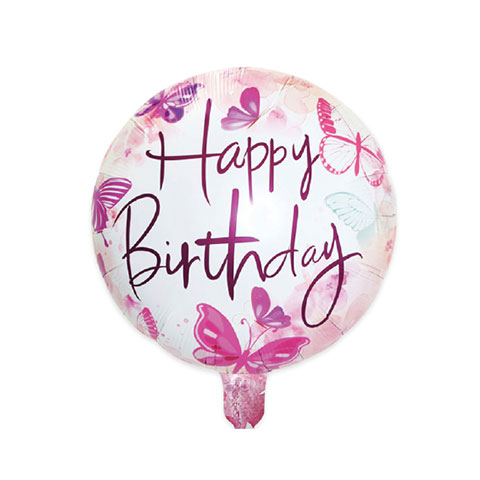 Happy Birthday Pink Butterflies Balloon - Petal Box