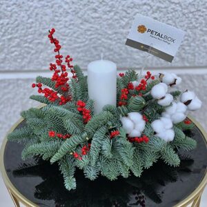 Christmas-White-Candle-Centerpiece