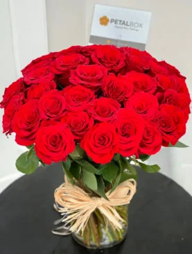 Valentine Red Roses Vase