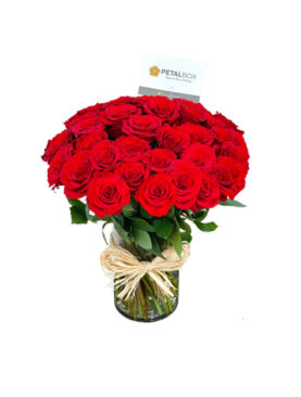 Valentine Red Roses Vase