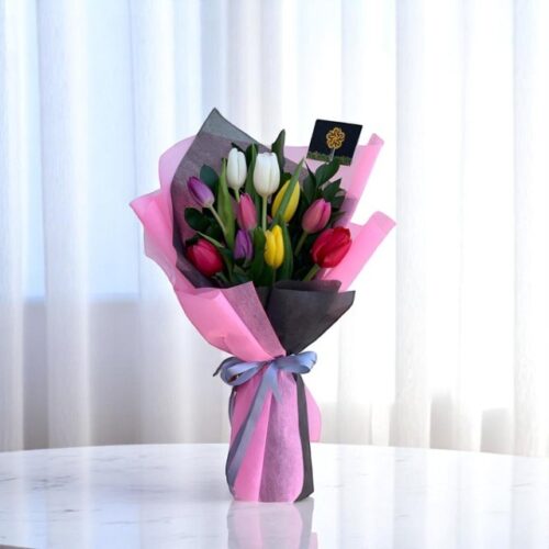 CHEERFUL MIX TULIPS BOUQUET