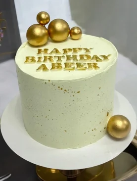 Happy Birthday Gold Cake