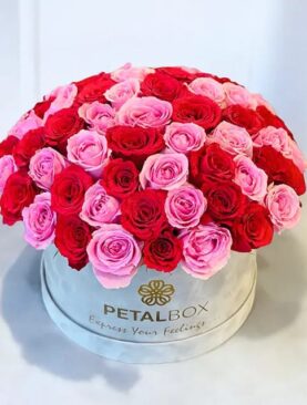 Red and Pink Roses Box