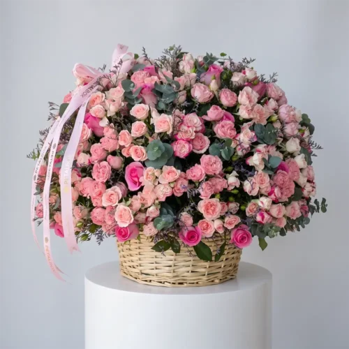 Spray Roses Basket Richness
