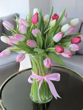 Mixed Tulips with Vase