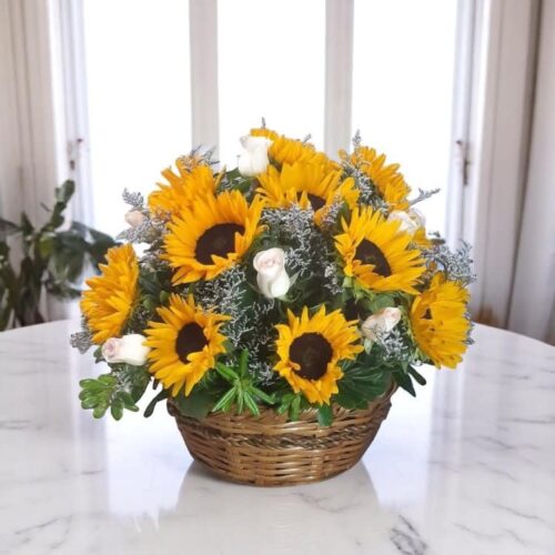 Beautiful Sunflowers Basket